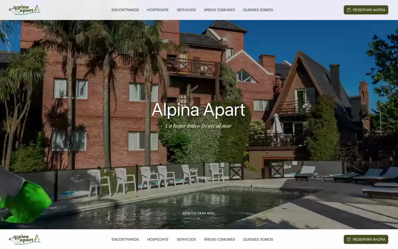 Captura del sitio web de Alpina Apart