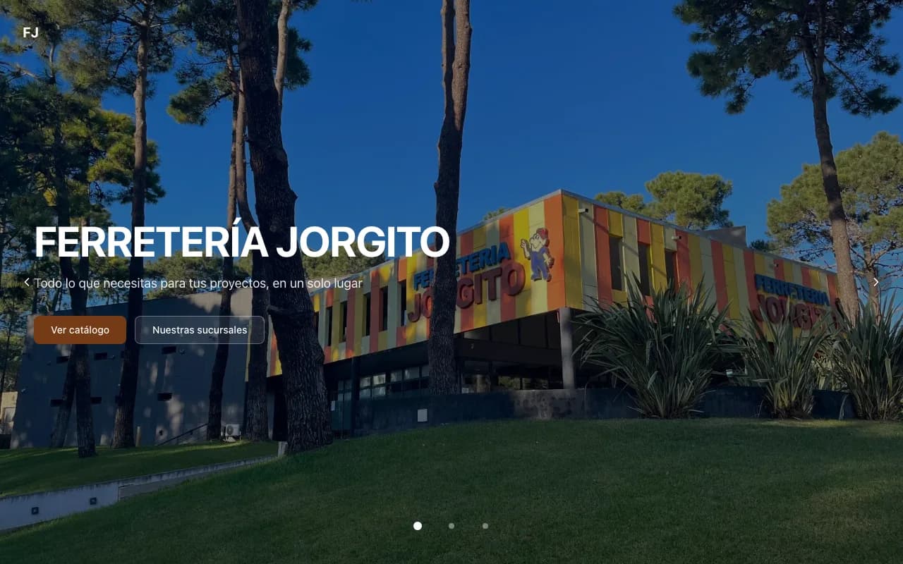 Captura del sitio web de Ferretería Jorgito