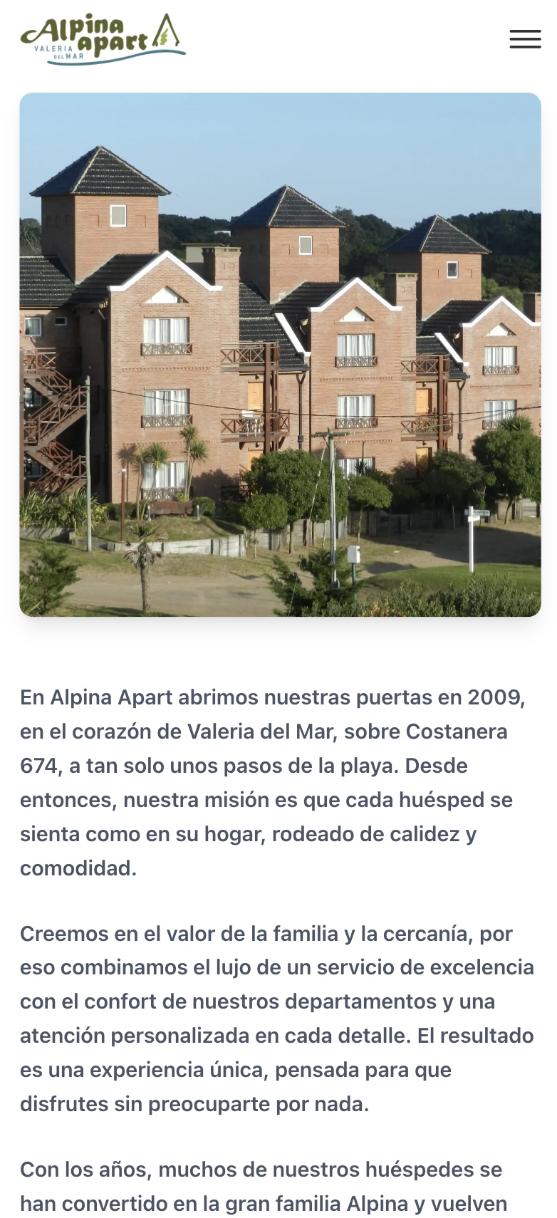 Alpina Apart story in a responsive layout