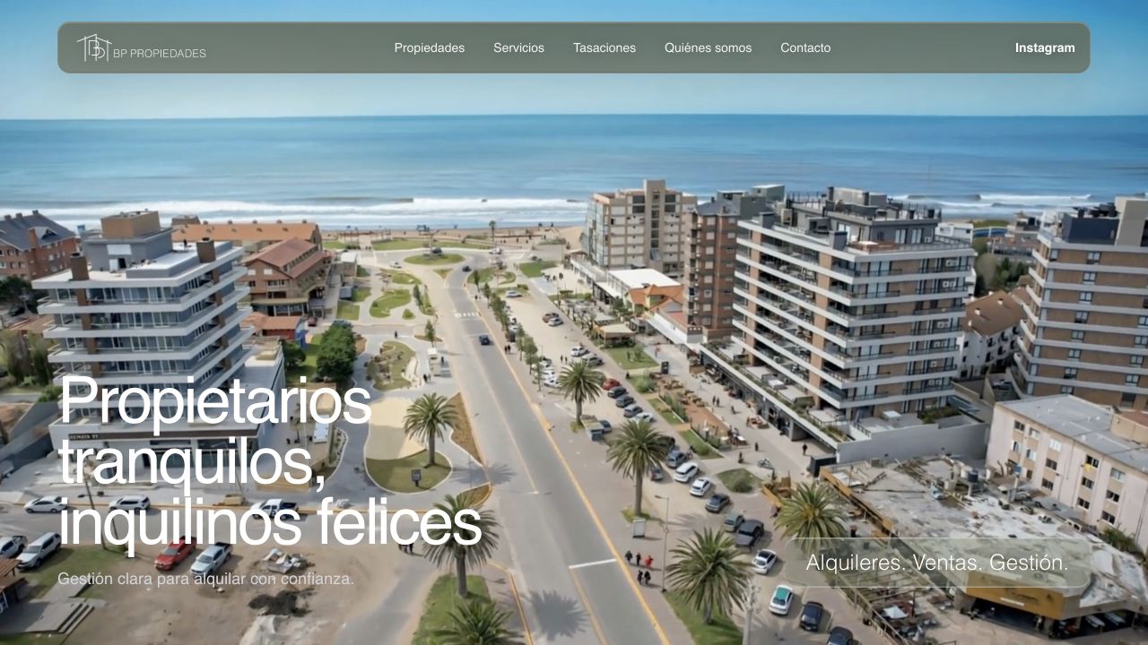 BP Propiedades website homepage