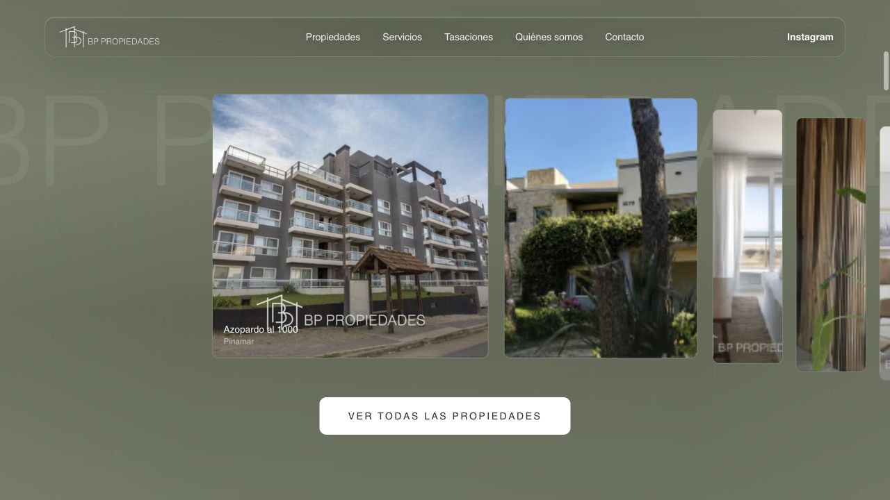 Property catalog on the BP Propiedades website