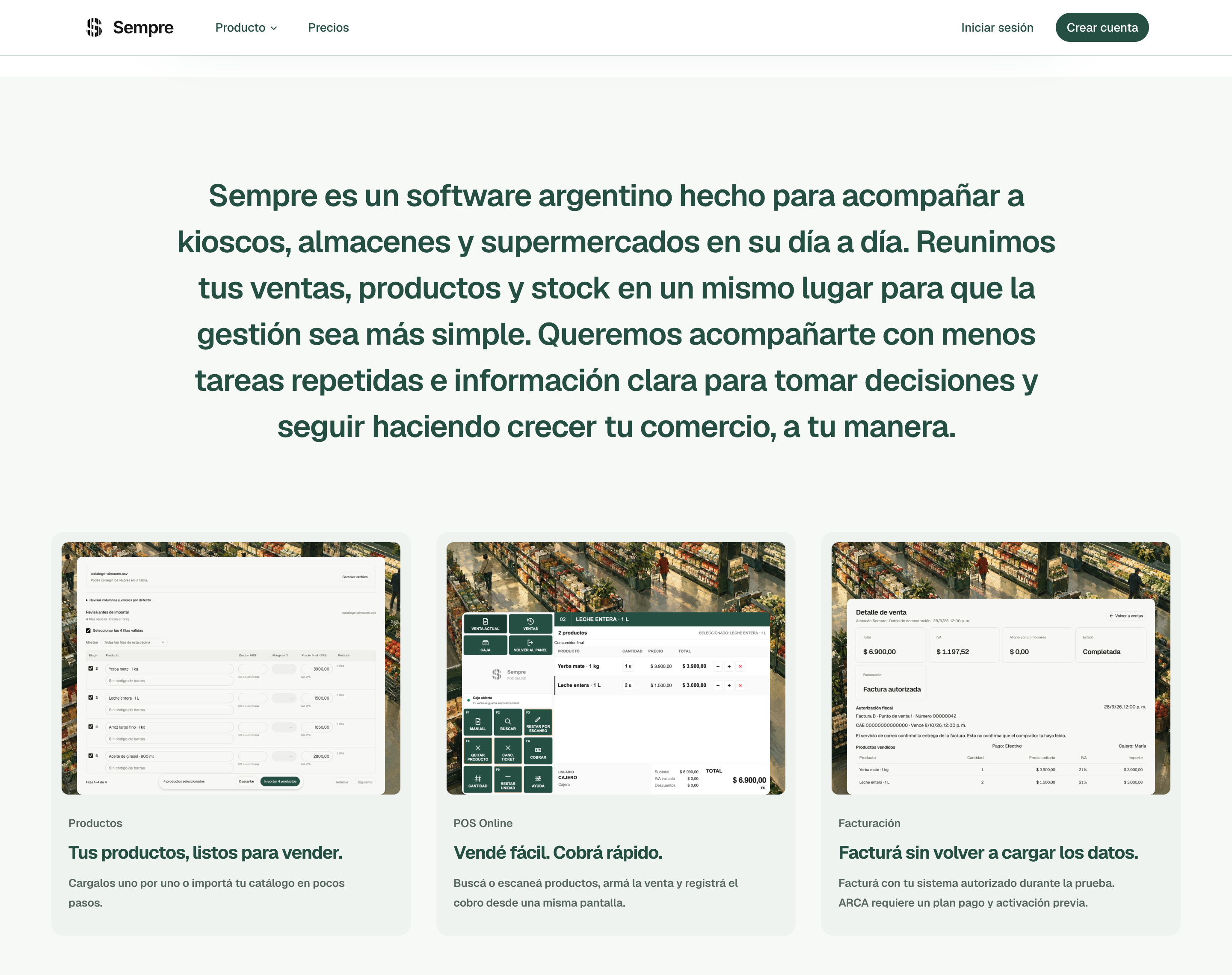 Sempre: Funciones del producto