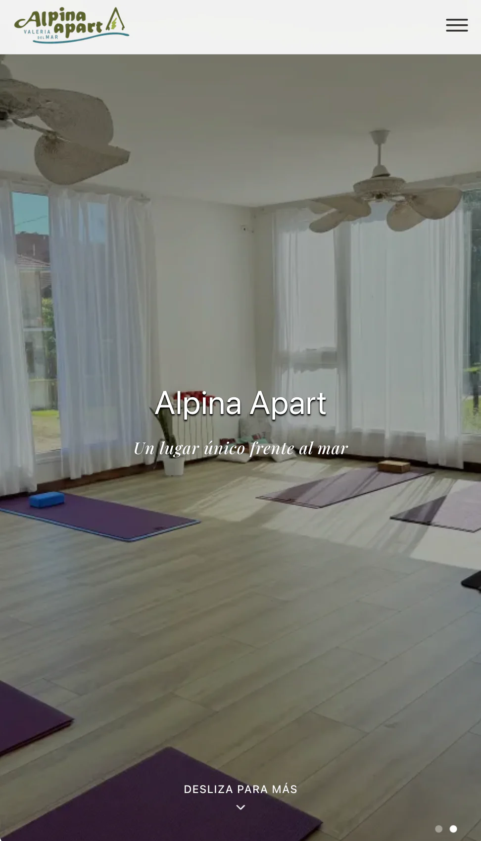 Mobile view of the Alpina Apart website
